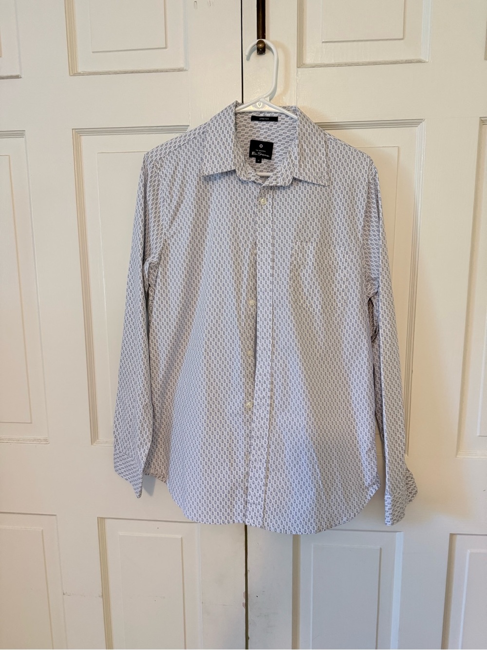 Ben Sherman Light Blue Geometric Print Button-Down Shirt
